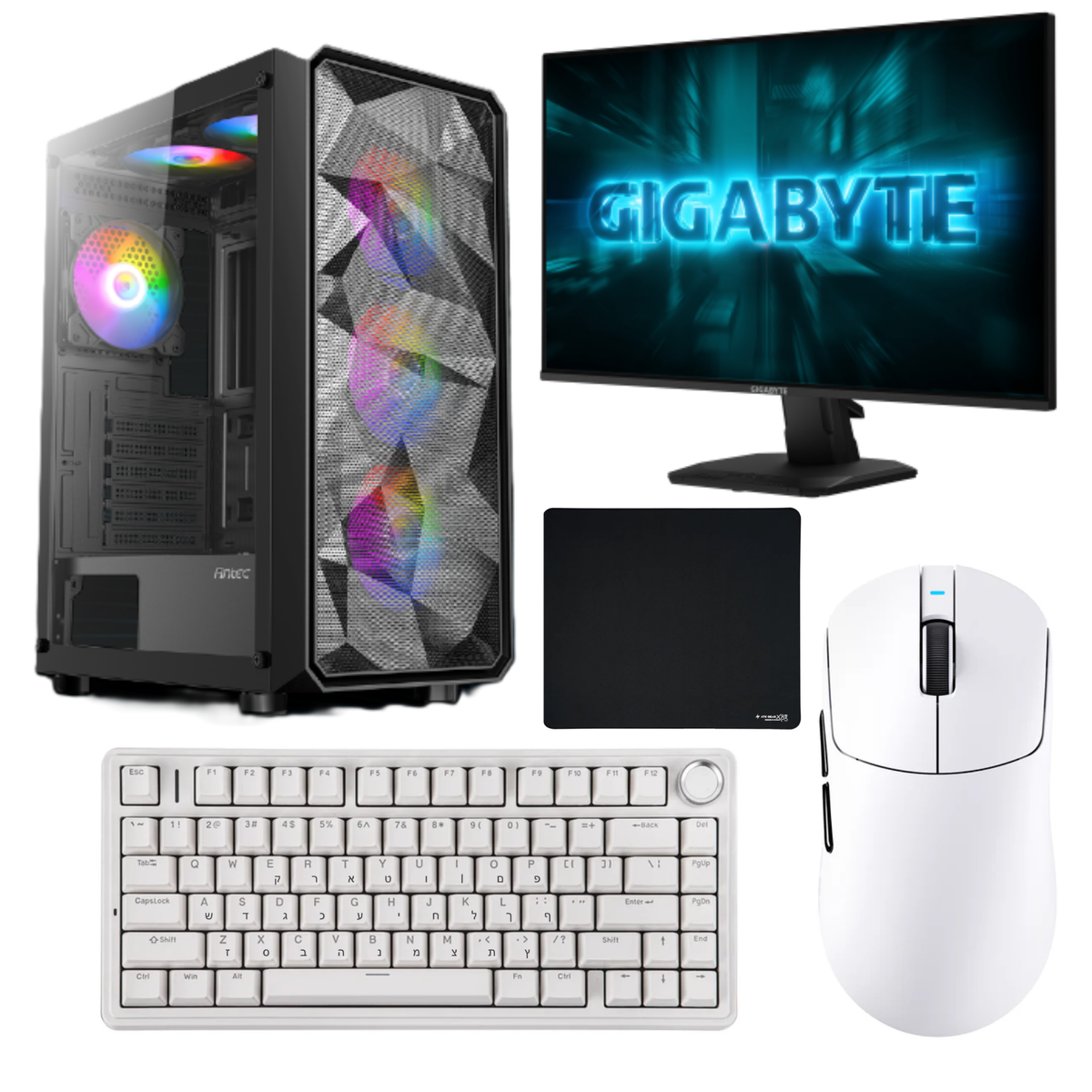 חבילת גיימינג מלאה I5-12400F RTX3050 + מסך 240Hz + ציוד היקפי ATTACK SHARK X AULA