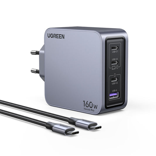מטען קיר UGREEN NEXODE PRO 160W GAN + כבל CTC – תמונה 2