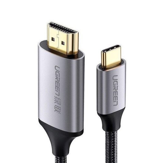 כבל UGREEN USB-C to HDMI Male to Male Cable Aluminum Shell 1.5m (Gray Black) – תמונה 2