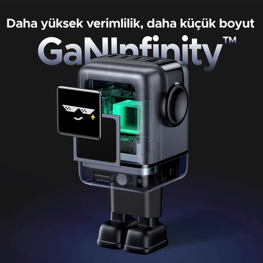 מטען קיר UGREEN ROBOT 100W 2C1A אפור – תמונה 2