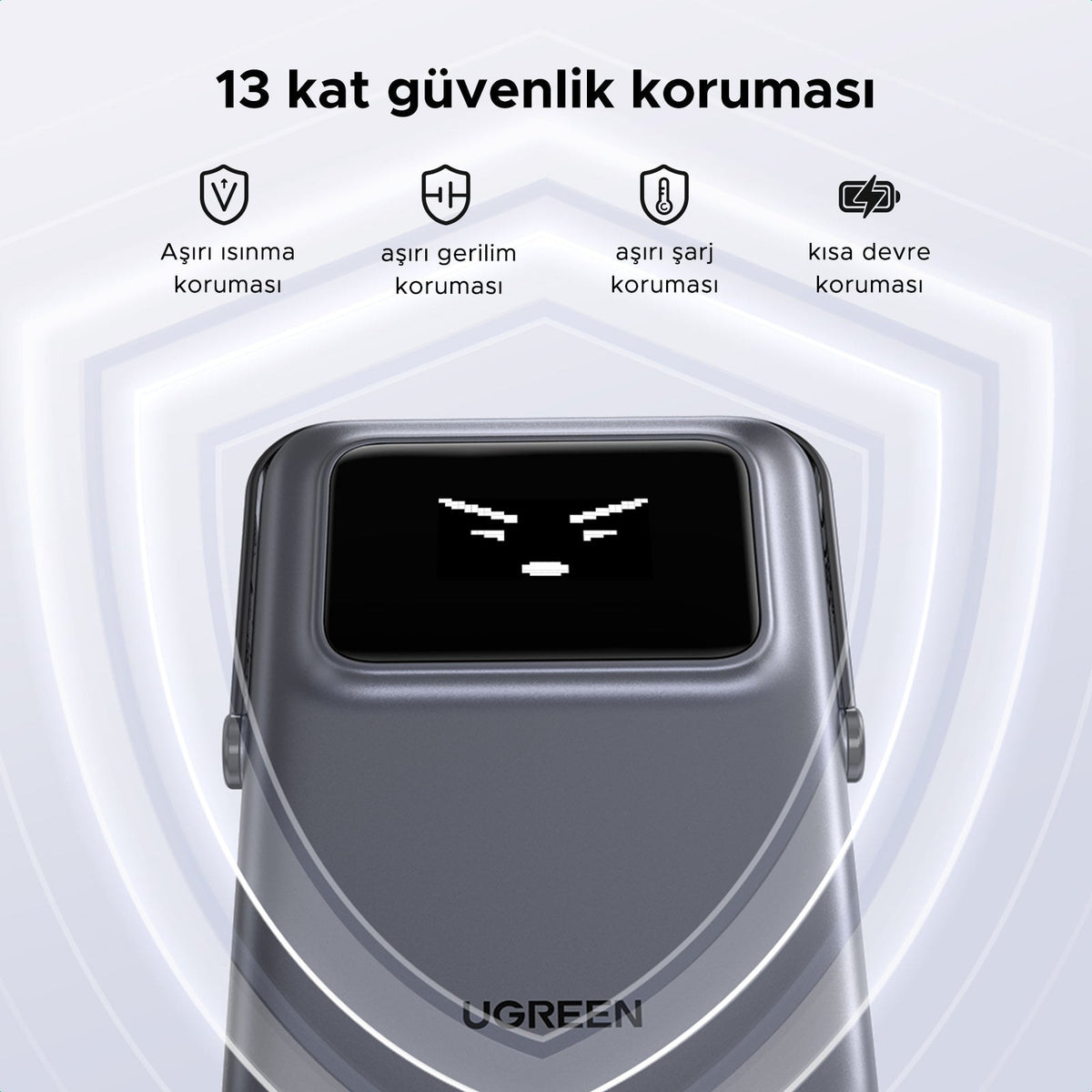 סוללת גיבוי UGREEN UNO 10000mAh Mini Magnetic Wireless Robot 20W אפור – תמונה 7