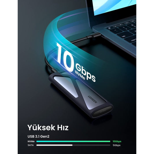 מארז ל-SSD UGREEN M.2 NVMe 10Gbps עם קירור – תמונה 2