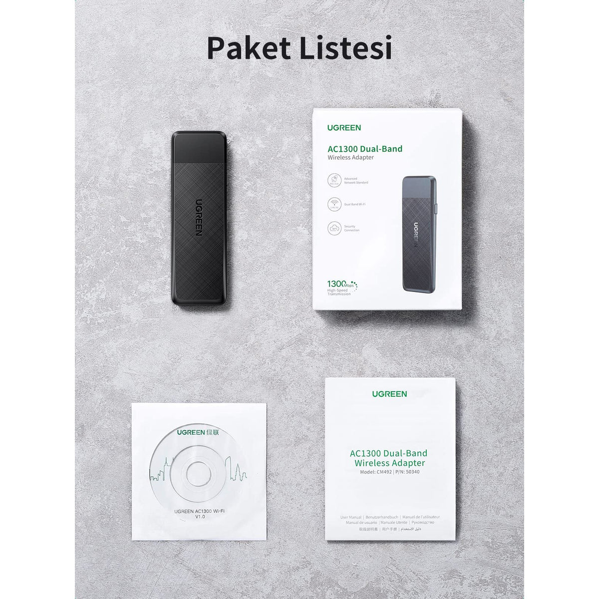 מתאם רשת אלחוטי UGREEN AC1300 Wireless Network Adapter – תמונה 7