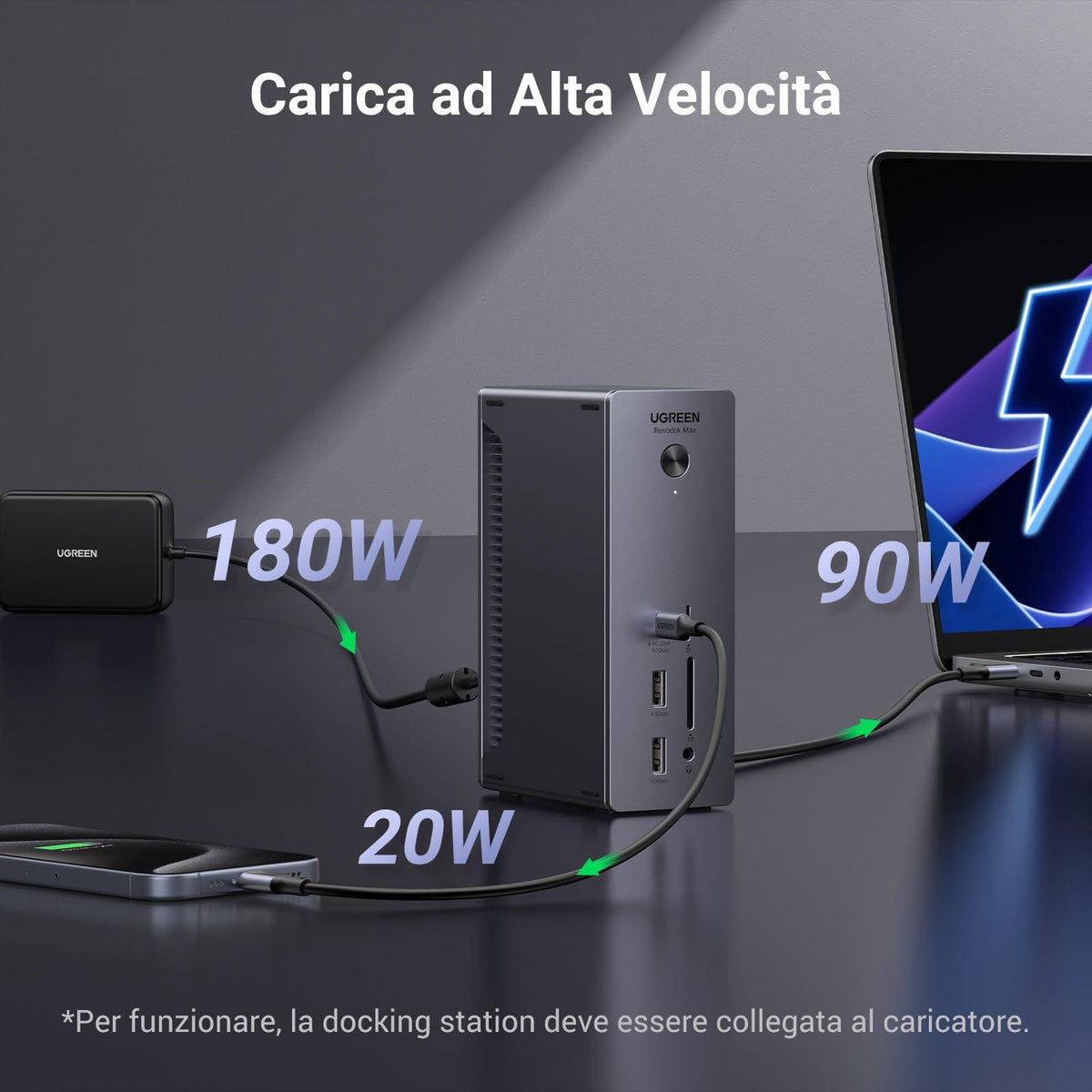 תחנת עגינה UGREEN REVODOK MAX 213 13 IN 1 THUNDERBOLT 4 PD DC 180W שחור – תמונה 7