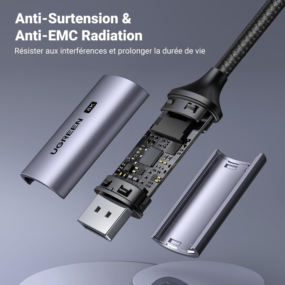 כבל UGREEN USB-C ל-DisplayPort 8K 60Hz באורך 1 מטר – תמונה 7