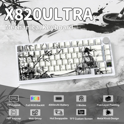 מקלדת גיימינג ATTACK SHARK X820Ultra