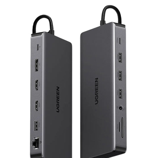 תחנת עגינה UGREEN CM681 – REVODOK PRO 313 13 ב-1 USB-C ל- 2×USB-A 3.2 + 2×USB-A 3.0 + 1×USB-C 3.2 + 2×HDMI