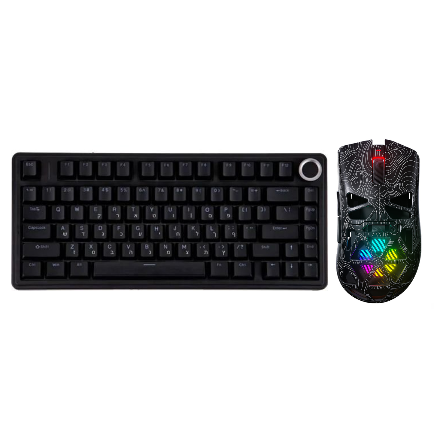 חבילת גיימינג Aula F75 חוטית עם חריטה בעברית + AULA SC620 עכבר