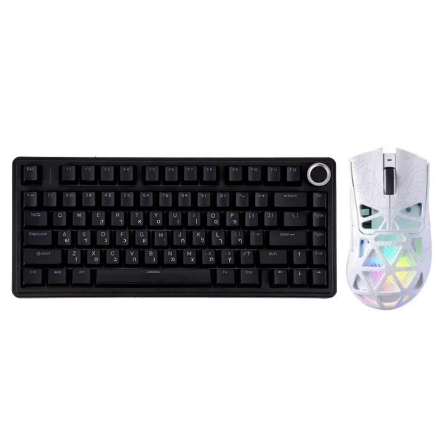 חבילת גיימינג Aula F75 חוטית עם חריטה בעברית + AULA SC620 עכבר