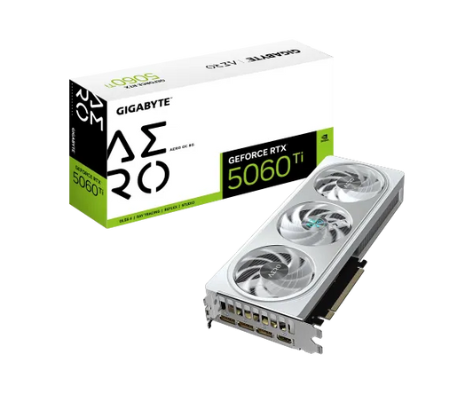 כרטיס מסך Gigabyte GeForce RTX 5060 Ti AERO OC 8GB White - Mobeess