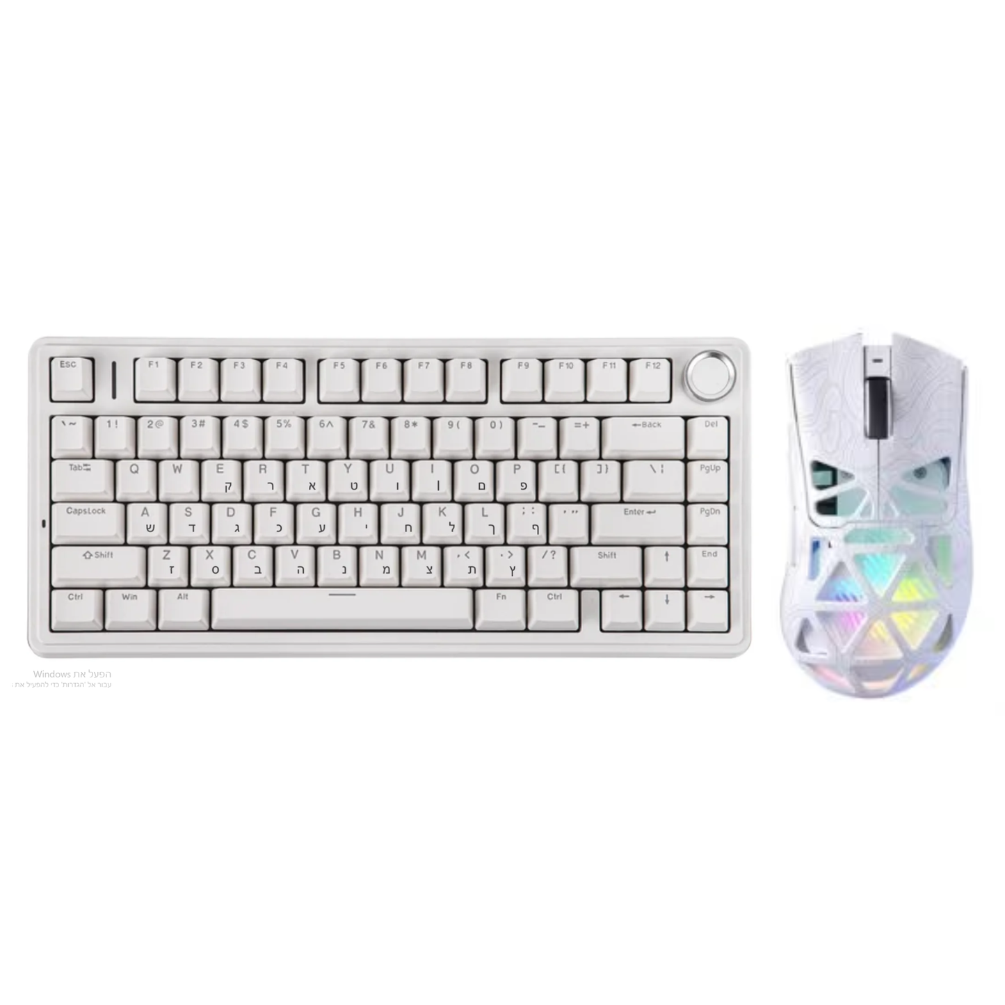 חבילת גיימינג Aula F75 חוטית עם חריטה בעברית + AULA SC620 עכבר