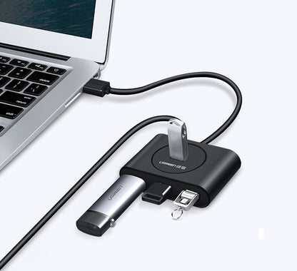 מפצל USB UGREEN CR113 – מפצל 4 ב-1 USB 3.0 DATA רכזת שחור