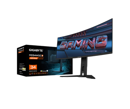 מסך קעור GIGABYTE MO34WQC2 Curved 2K WQHD 34 QD-OLED 0.03ms 240Hz - Mobeess