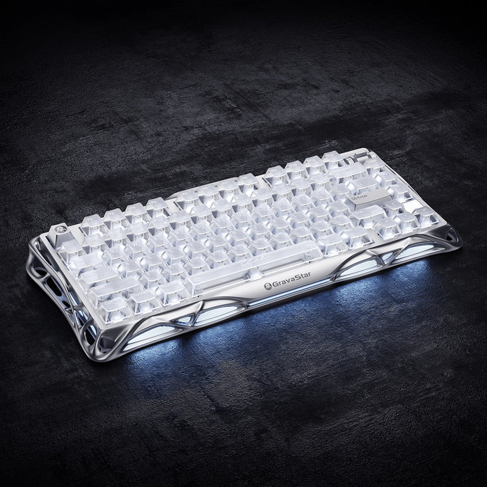 מקלדת גיימינג Gravastar Mercury V75- Silver Frost