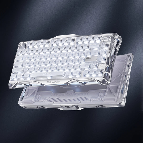 מקלדת גיימינג Gravastar Mercury V75- Silver Frost