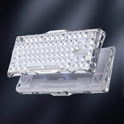 מקלדת גיימינג Gravastar Mercury V75- Silver Frost