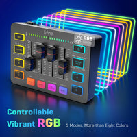 מיקסר גיימינג FIFINE SC3 – מיקסר RGB עם 4 ערוצים, ממשק מיקרופון XLR לפודקאסטים ומשחקים - Mobeess
