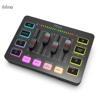 מיקסר גיימינג FIFINE SC3 – מיקסר RGB עם 4 ערוצים, ממשק מיקרופון XLR לפודקאסטים ומשחקים - Mobeess