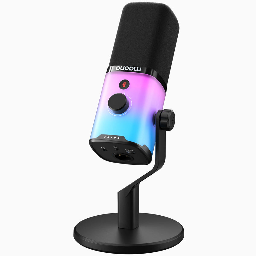 MAONO PD100X – מיקרופון גיימינג דינמי עם הפחתת רעשים ותאורת RGB - Mobeess