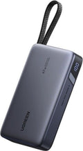 סוללת גיבוי UGREEN PB550 – 20000mAh 67W 2C1A עם כבל קבוע אפור