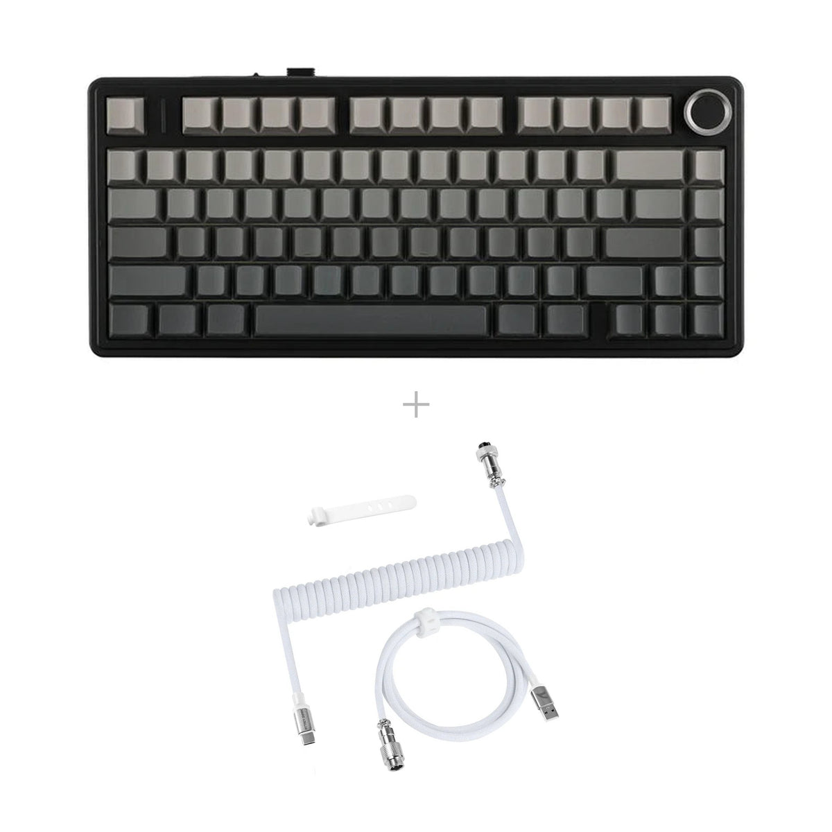 באנדל AULA F75HE + כבל C01PRO – שחור - אפור / Black Emperor magnetic / לבן אורך - 1.65 מטר