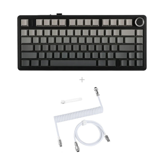 באנדל AULA F75HE + כבל C01PRO – שחור - אפור / Black Emperor magnetic / לבן אורך - 1.65 מטר