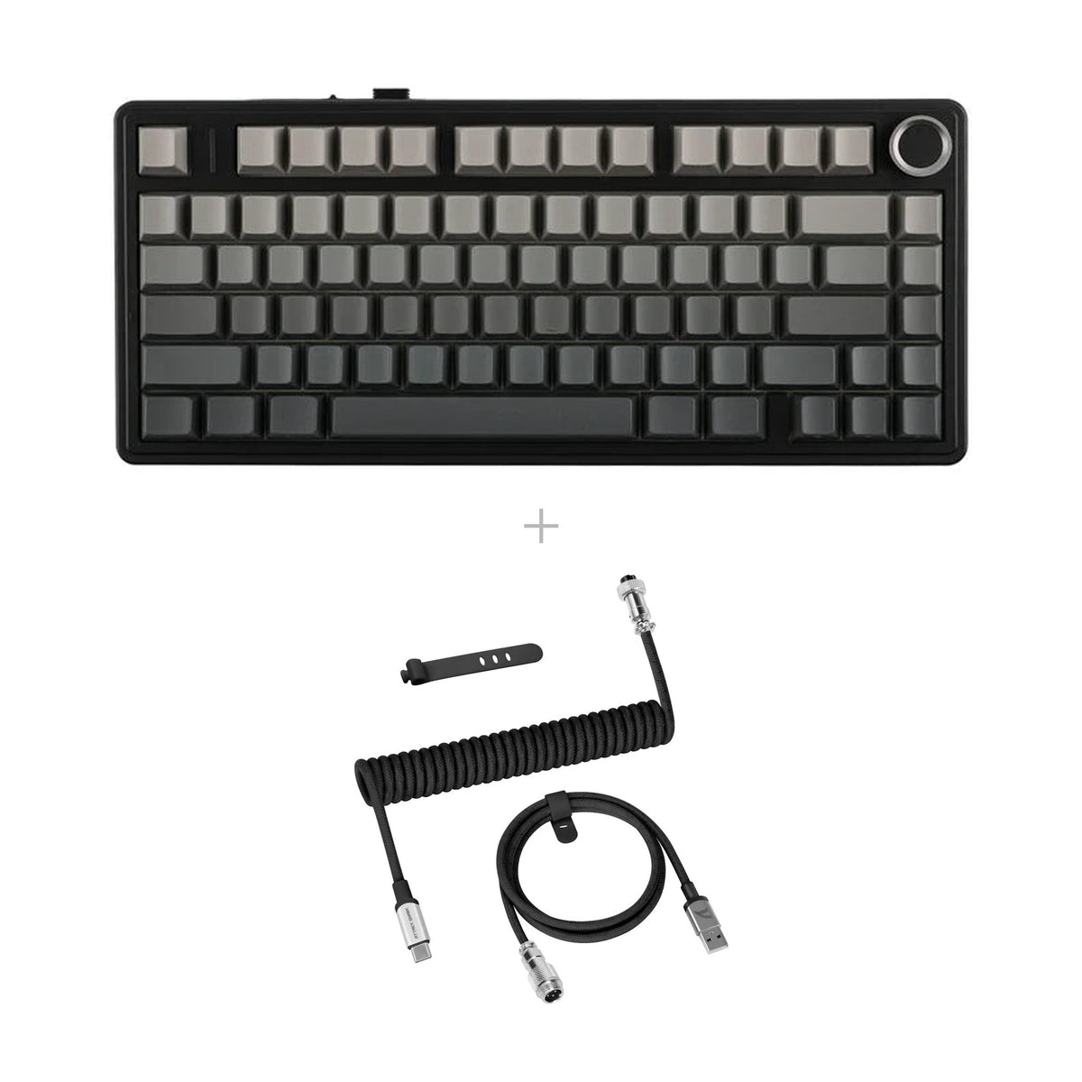 באנדל AULA F75HE + כבל C01PRO – שחור - אפור / Black Emperor magnetic / שחור באורך  - 1.65 מטר