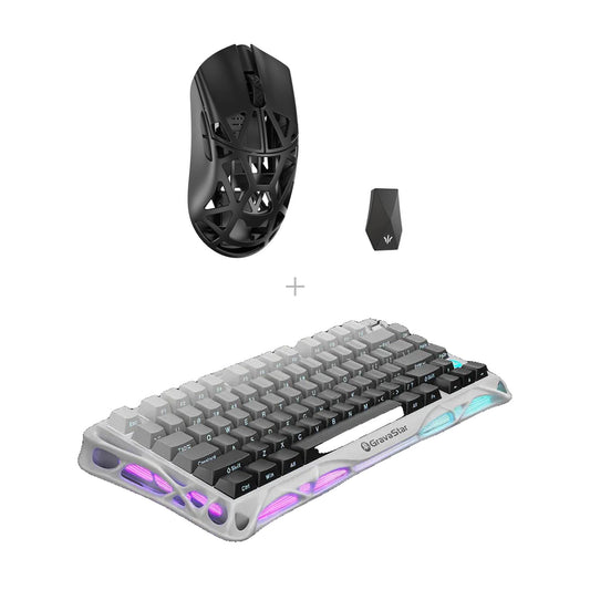 באנדל wlmouse Beast X Max + GravaStar K1 – שחור / Gradient White - אפור לבן