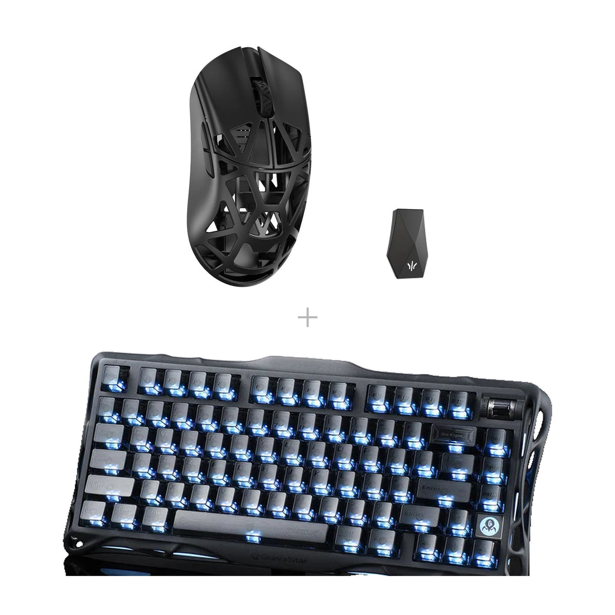 באנדל wlmouse Beast X Max + GravaStar K1 – שחור / Stealth Black - שחור שקוף