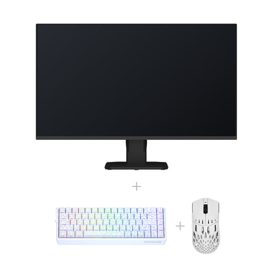 באנדל מסך GS25F2A + Fantech ATOM HE68 + ATK VXE X3 Turbo – לבן