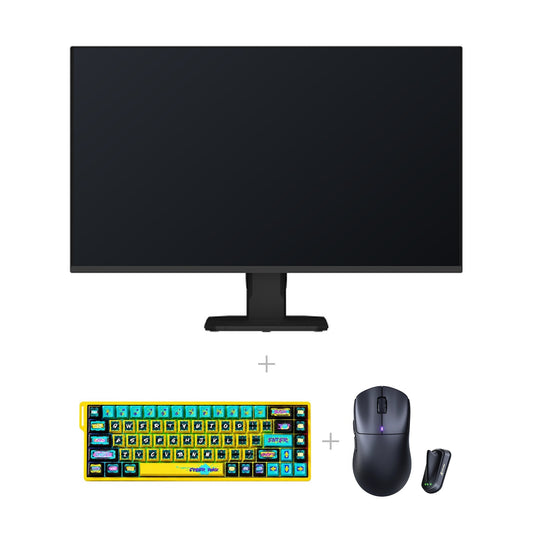 באנדל מסך GS25F2A + AULA WIN68 HE Ultra + Attack Shark F1 AIR – שחור