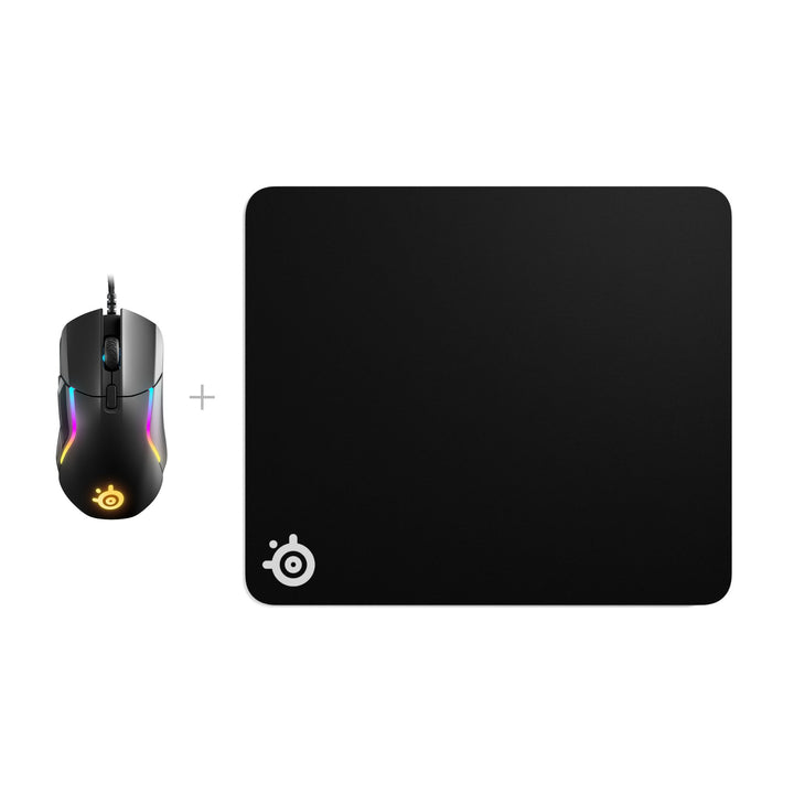 באנדל SteelSeries: עכבר Rival 5 + פד QcK Heavy L