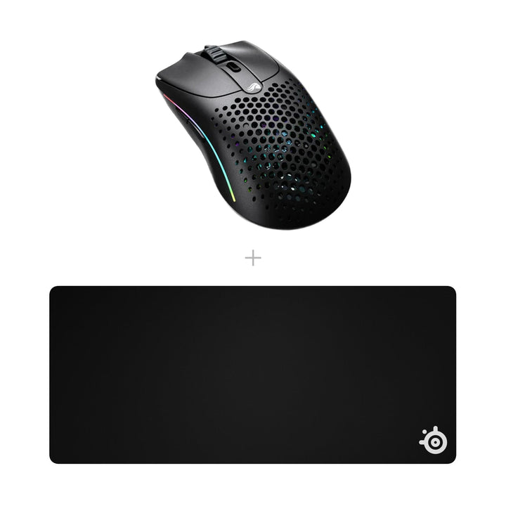 באנדל Glorious Model O 2 Wireless + פד SteelSeries QcK Heavy XXL