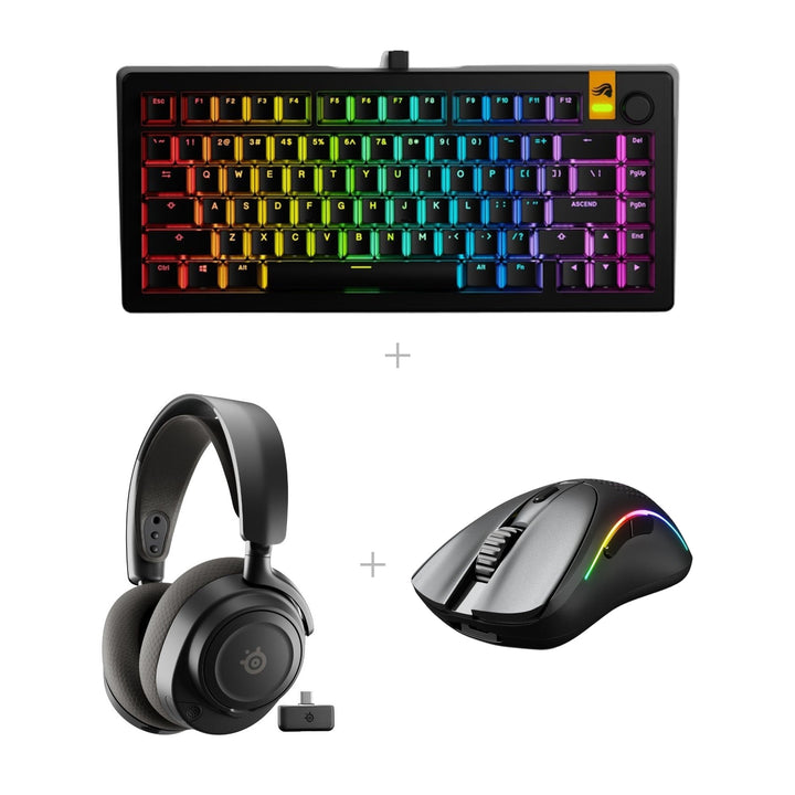 באנדל Glorious GMMK 3 HE 75% + Model D 2 Wireless + SteelSeries Nova 7