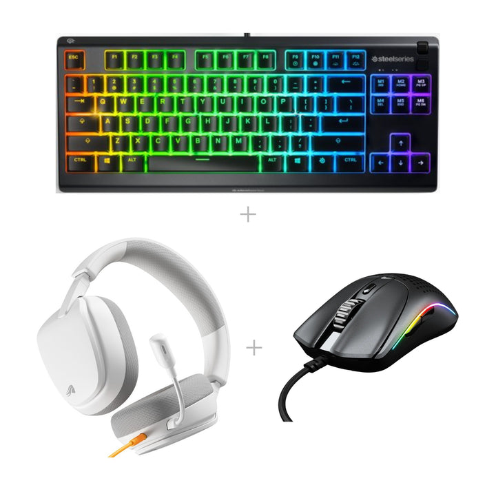 באנדל SteelSeries Apex 3 TKL + Glorious Model O 2 Mini + אוזניות GHS