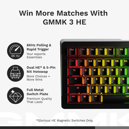מקלדת גיימינג מגנטית Glorious GMMK 3 HE Pre-Built – תמונה 5
