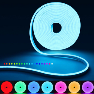 תאורת ניאון RGB צבעונית עם שלט - Mobeess