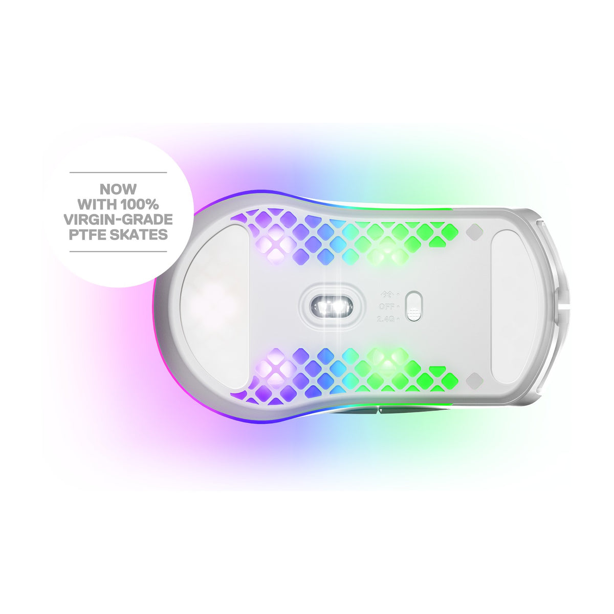 עכבר גיימינג SteelSeries Aerox 3 בצבע לבן מט - Snow – תמונה 4