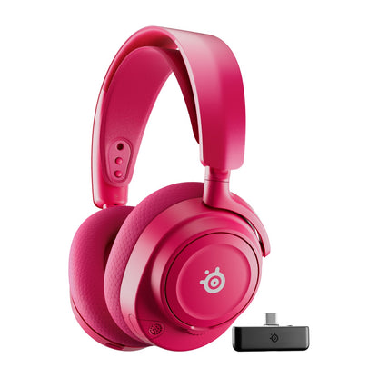 אוזניות גיימינג אלחוטיות SteelSeries Arctis NOVA 7X Gen 2 בצבע ורוד (Magenta)