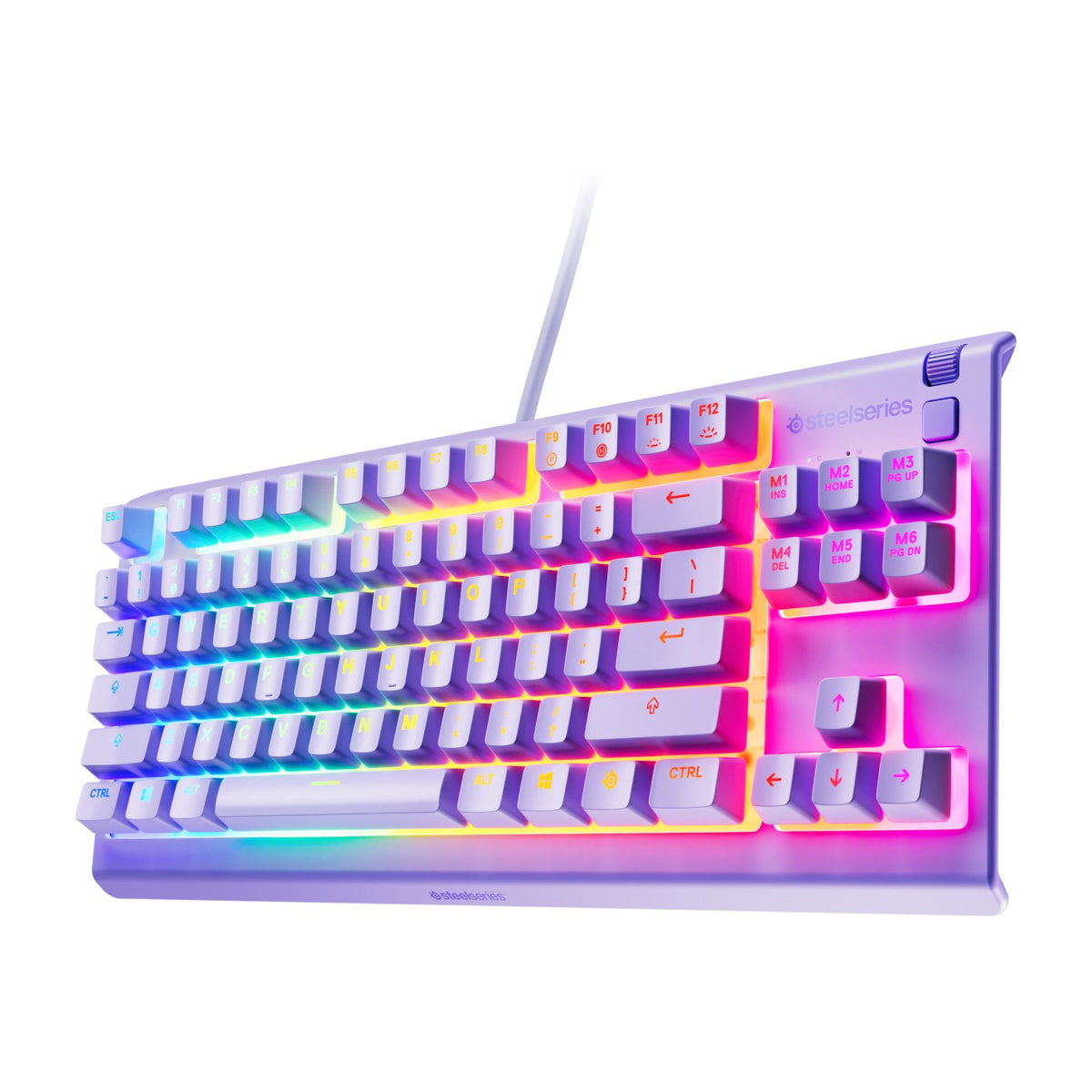 מקלדת גיימינג Steelseries Apex 3 TKL - US בצבע לבנדר - סגול