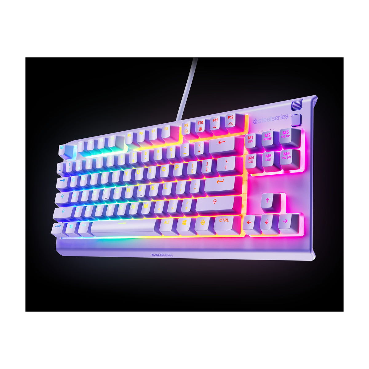 מקלדת גיימינג Steelseries Apex 3 TKL - US בצבע לבנדר - סגול – תמונה 2