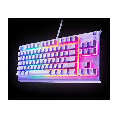 מקלדת גיימינג Steelseries Apex 3 TKL - US בצבע לבנדר - סגול – תמונה 2