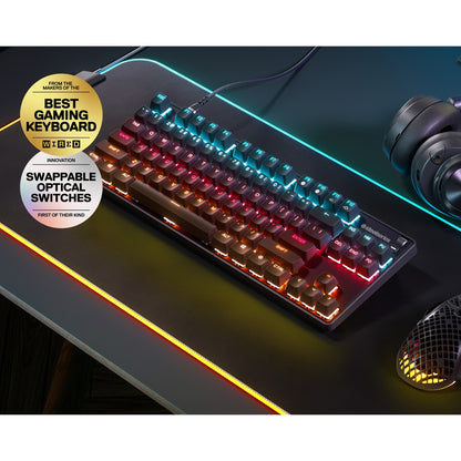 מקלדת גיימינג אופטית SteelSeries Apex 9 TKL - US – תמונה 2
