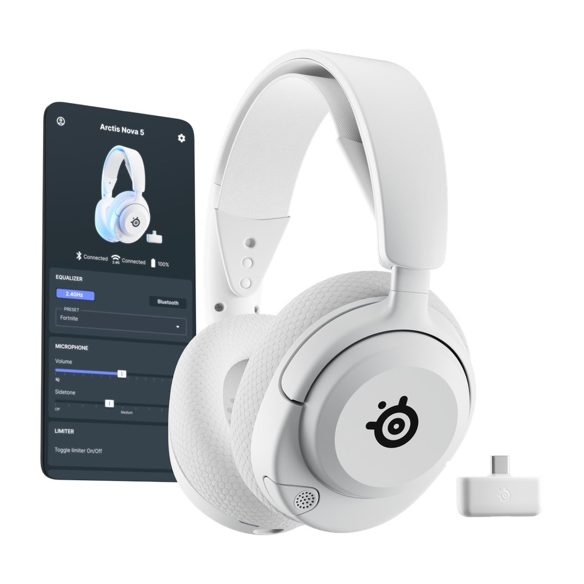 אוזניות גיימינג אלחוטיות SteelSeries Arctis Nova 5P PlayStation – לבן – תמונה 7