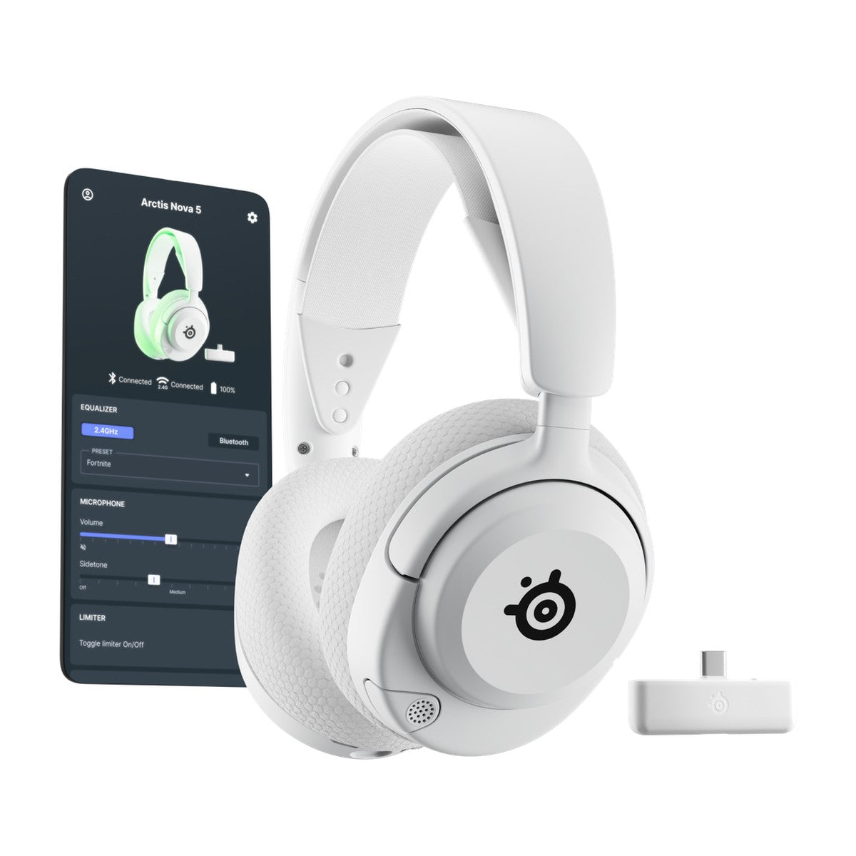 אוזניות גיימינג אלחוטיות SteelSeries Arctis Nova 5X Xbox – לבן – תמונה 7