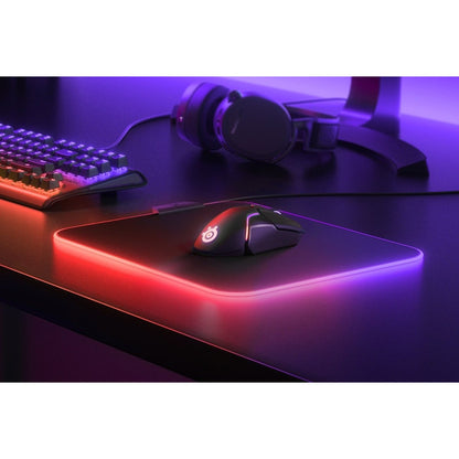 פד גיימינג לעכבר עם תאורת RGB SteelSeries QcK Prism Cloth – M – 320x270x4mm – תמונה 1