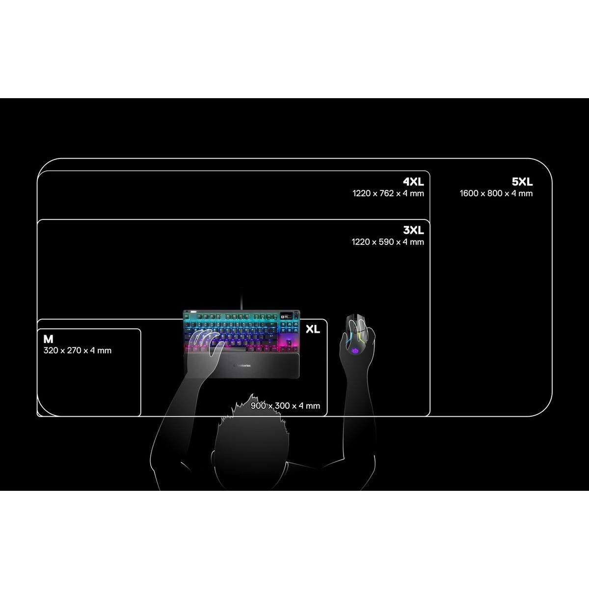 פד גיימינג לעכבר עם תאורת RGB SteelSeries QcK Prism Cloth – M – 320x270x4mm – תמונה 3