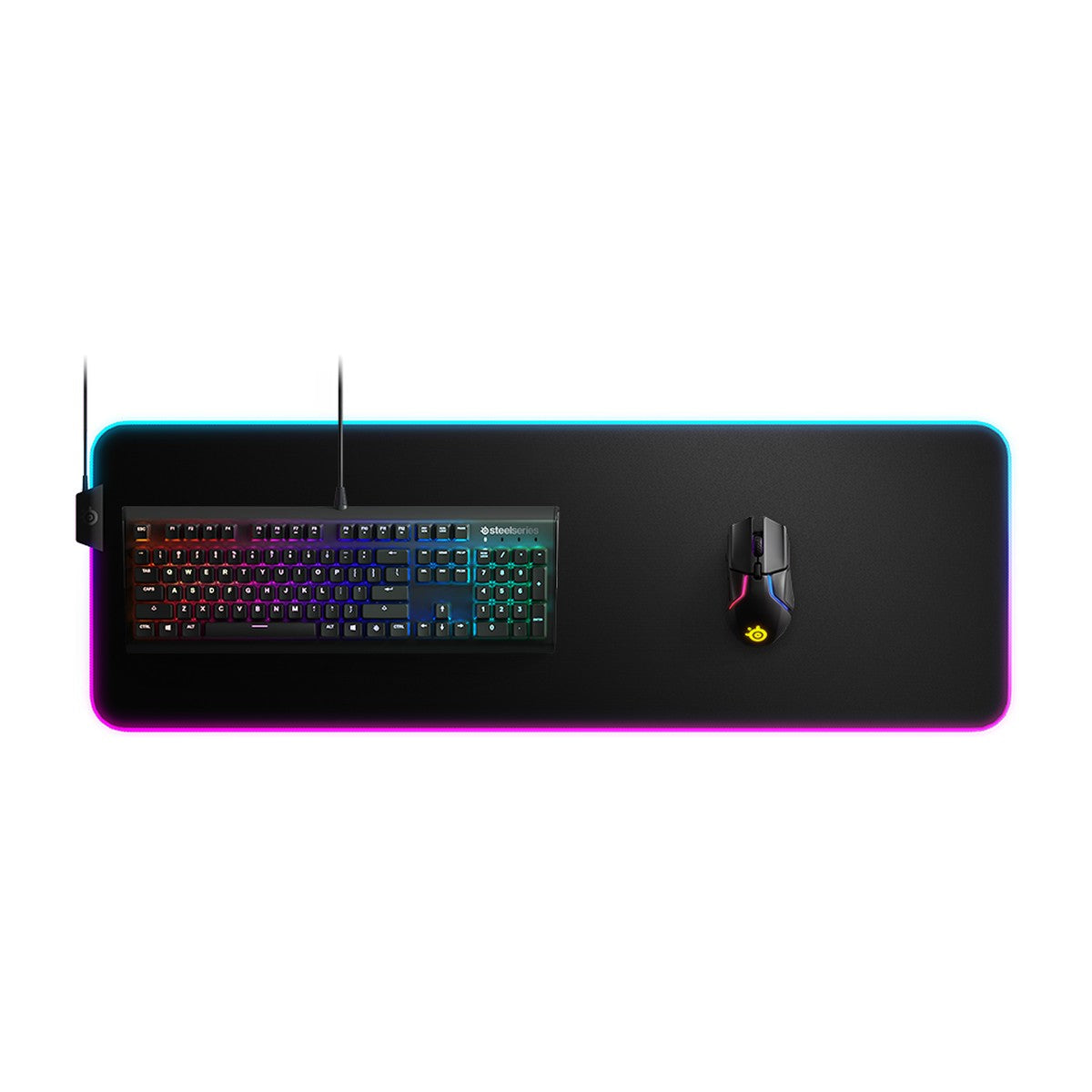 פד גיימינג לעכבר עם תאורת RGB SteelSeries QcK Prism Cloth – XL – 900x300x4mm – תמונה 7