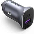 מטען לרכב UGREEN USB-C PD + USB-A QC 30W אפור