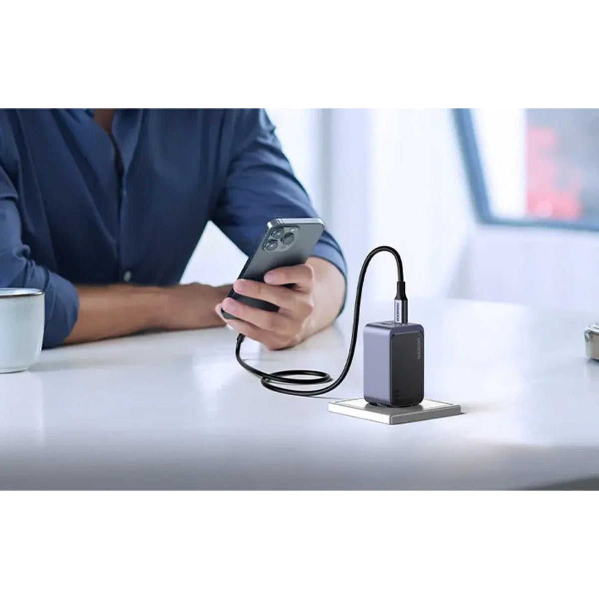 מטען קיר UGREEN Nexode S 65W GaN עם 3 יציאות אפור – תמונה 5